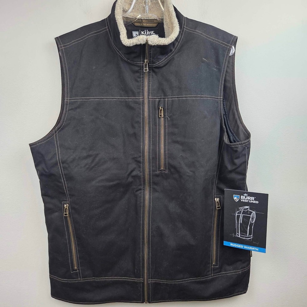 Kuhl Burr Vest Lined Espresso Rugged Warmth 1057 Patina Dye Mens Size Large NWT